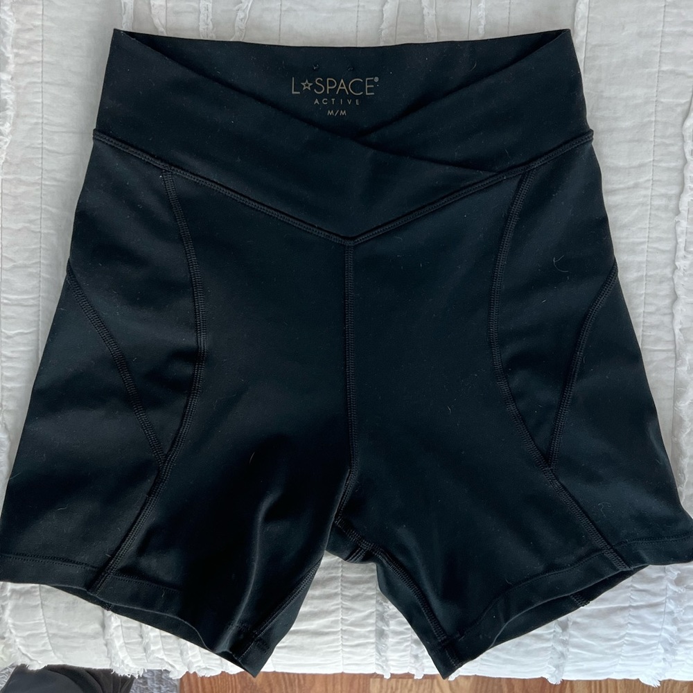 l space black biker shorts